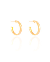 Brinco Argola Reta Lisa 2.2 cm Banhado a Ouro 18K