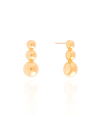 Brinco Bolas Lisas 3.0 cm Banhado a Ouro 18K