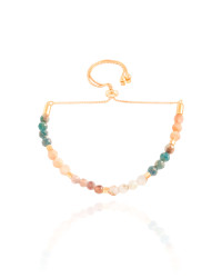 Pulseira Cristais Coloridos 3 mm Banhado a Ouro 18K